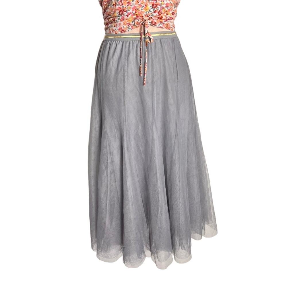 Skirt Womens Tulle Pleated High Waist Holiday Fishtail Patchwork Skirt Lined - Picture 3 of 10